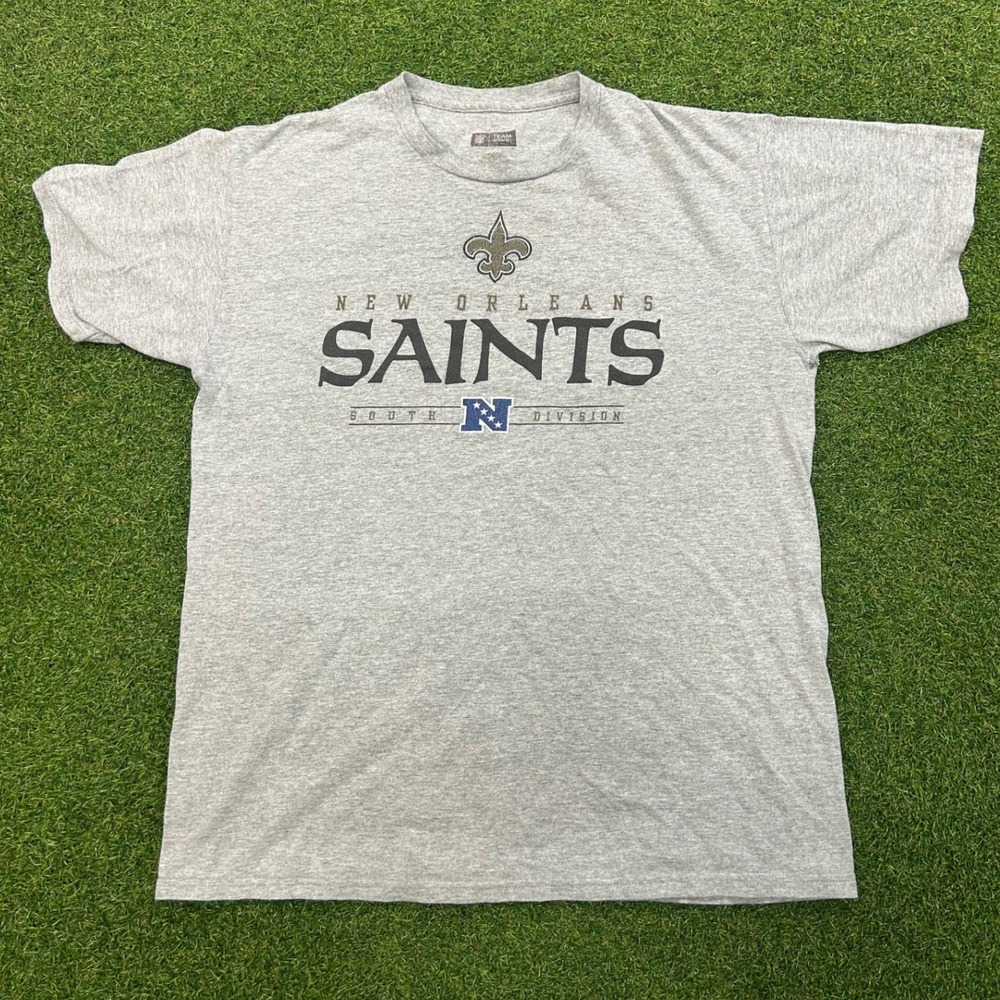Vintage New Orleans Saints T-Shirt Mens Medium Gray NFC South Division